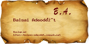 Balsai Adeodát névjegykártya